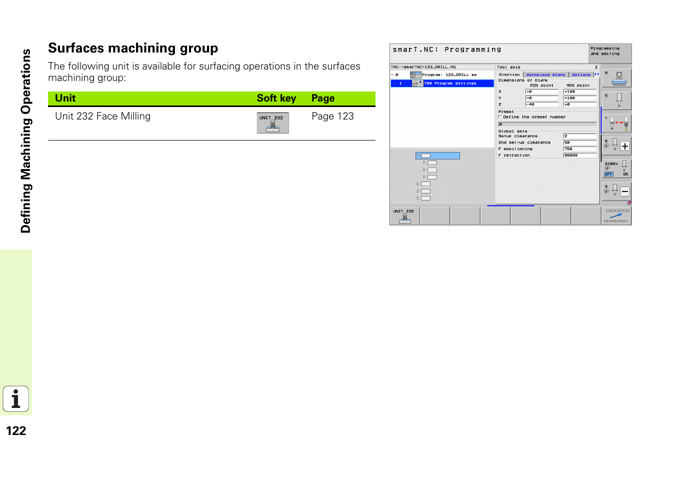 Surfaces machining group | HEIDENHAIN iTNC 530 (340 49x-06) Pilot User Manual | Page 122 / 216