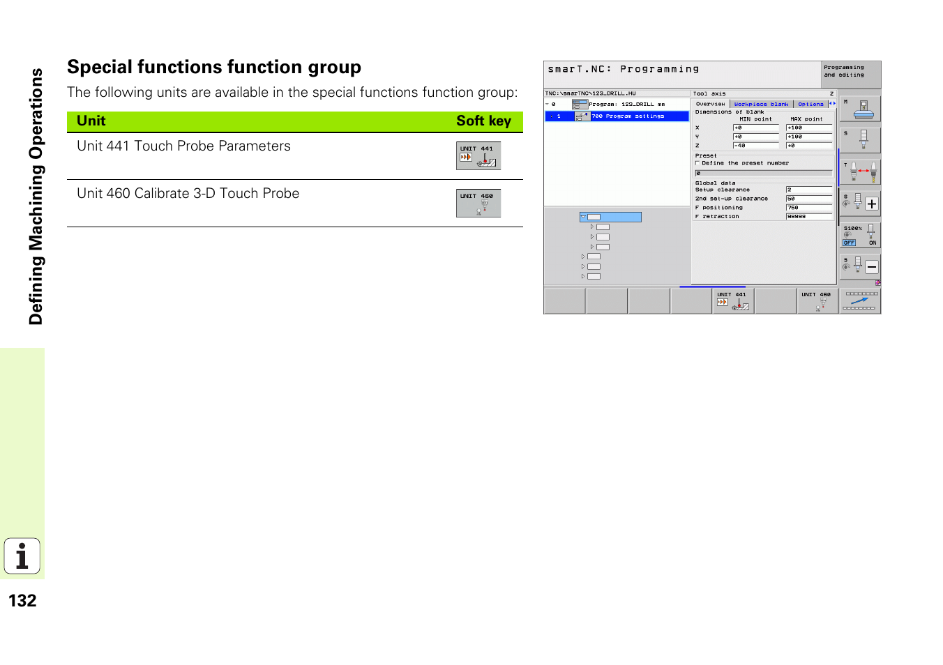Special functions function group | HEIDENHAIN iTNC 530 (340 49x-06) Pilot User Manual | Page 132 / 216