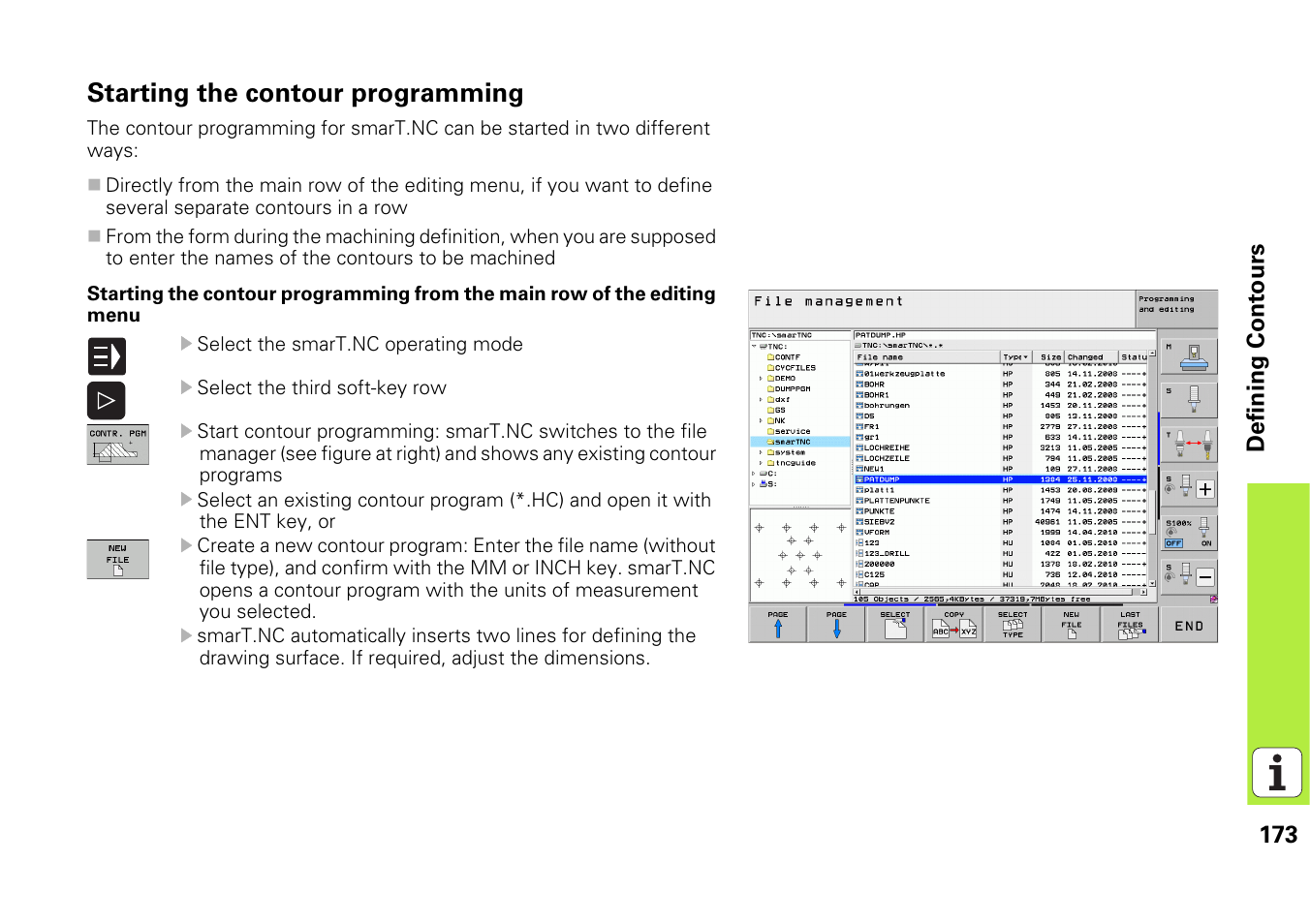 Starting the contour programming | HEIDENHAIN iTNC 530 (340 49x-06) Pilot User Manual | Page 173 / 216