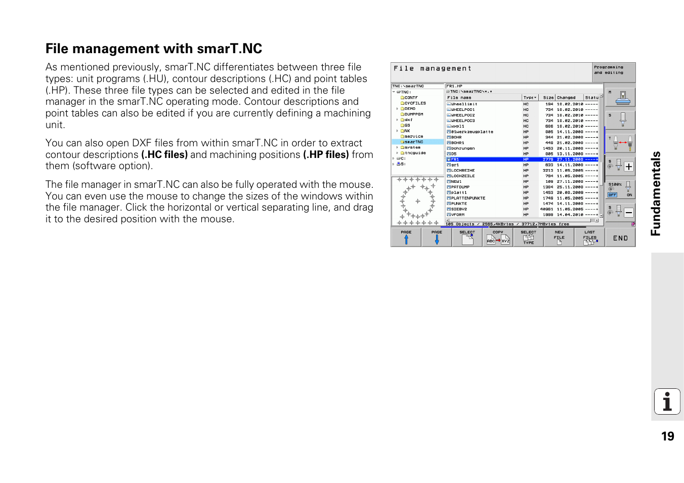 File management with smart.nc | HEIDENHAIN iTNC 530 (340 49x-06) Pilot User Manual | Page 19 / 216