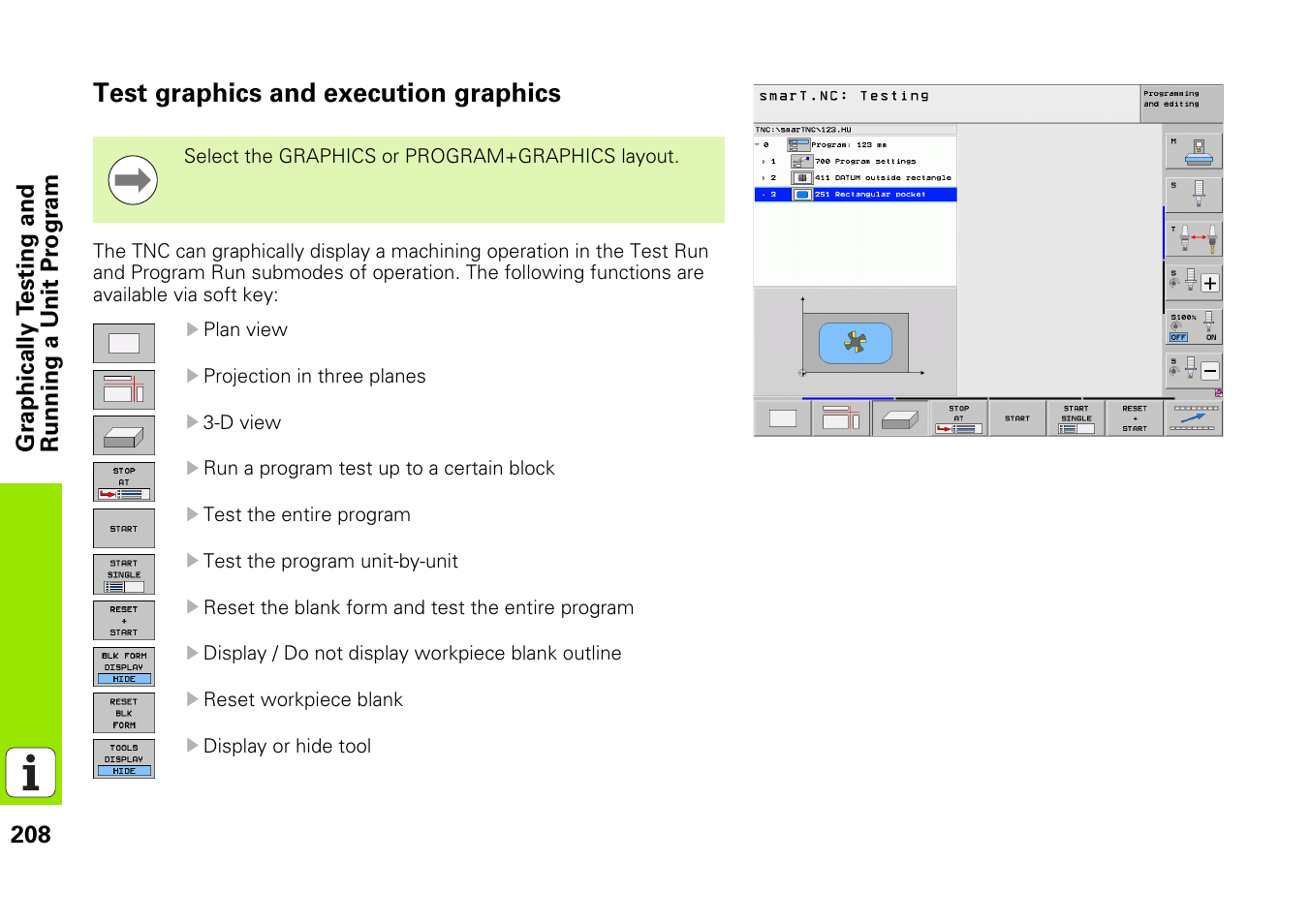 Test graphics and execution graphics | HEIDENHAIN iTNC 530 (340 49x-06) Pilot User Manual | Page 208 / 216