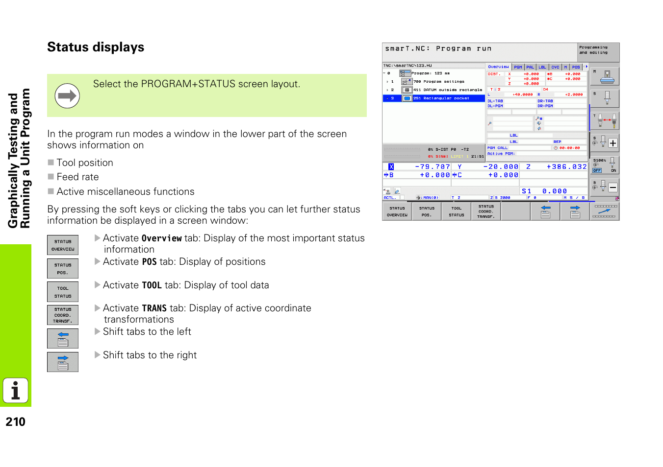 Status displays | HEIDENHAIN iTNC 530 (340 49x-06) Pilot User Manual | Page 210 / 216