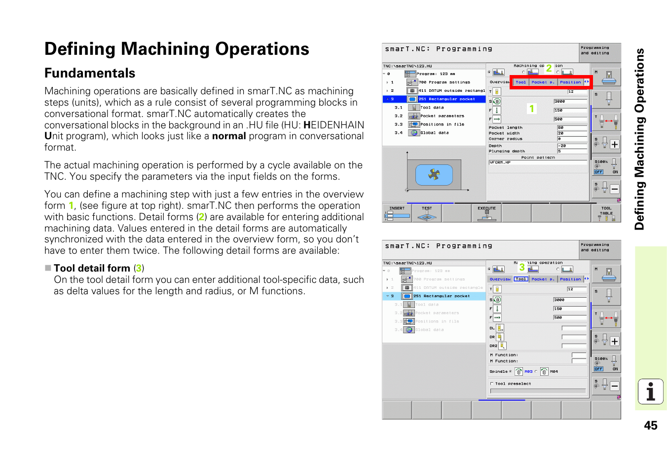Defining machining operations, Fundamentals | HEIDENHAIN iTNC 530 (340 49x-06) Pilot User Manual | Page 45 / 216