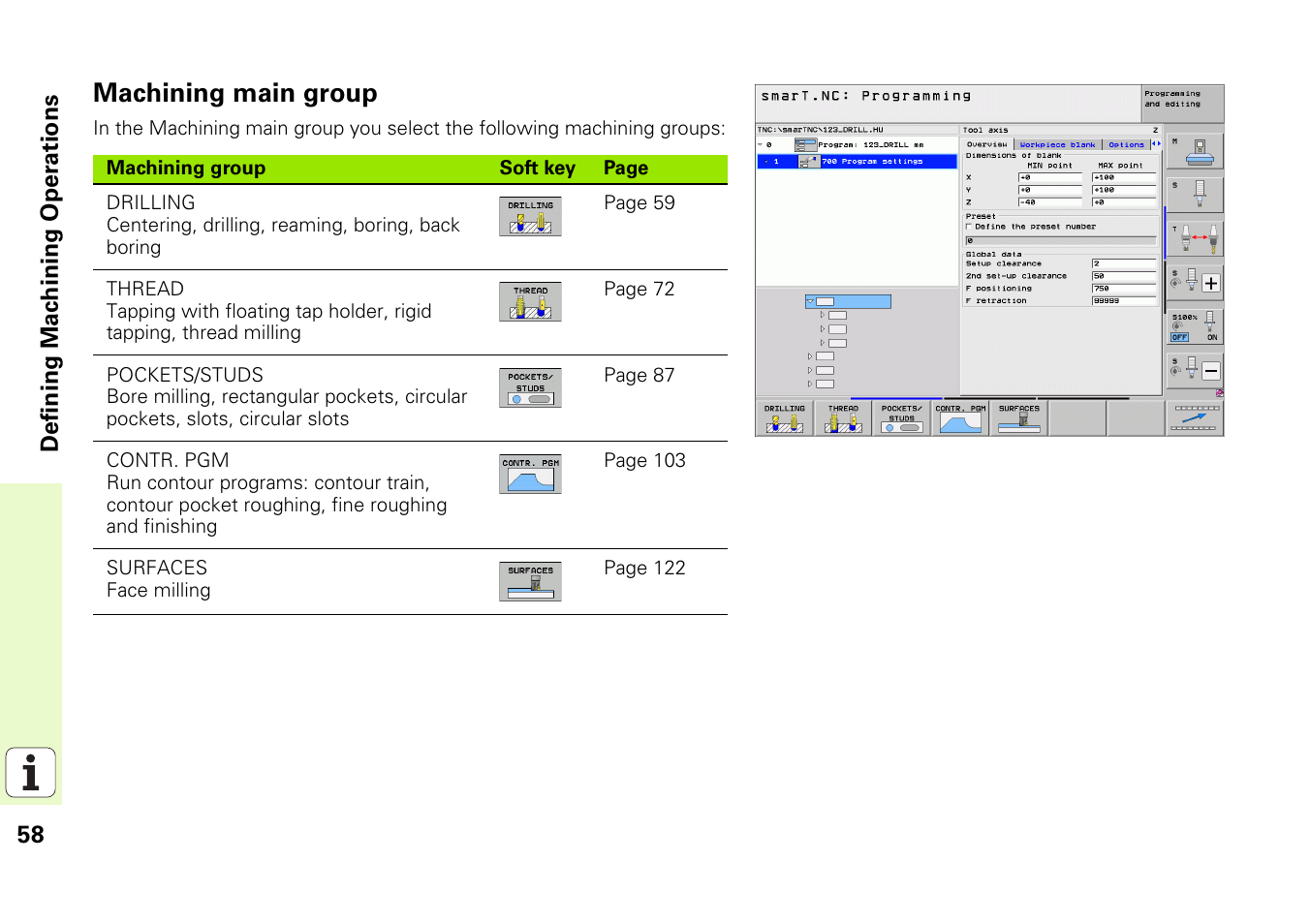 Machining main group | HEIDENHAIN iTNC 530 (340 49x-06) Pilot User Manual | Page 58 / 216