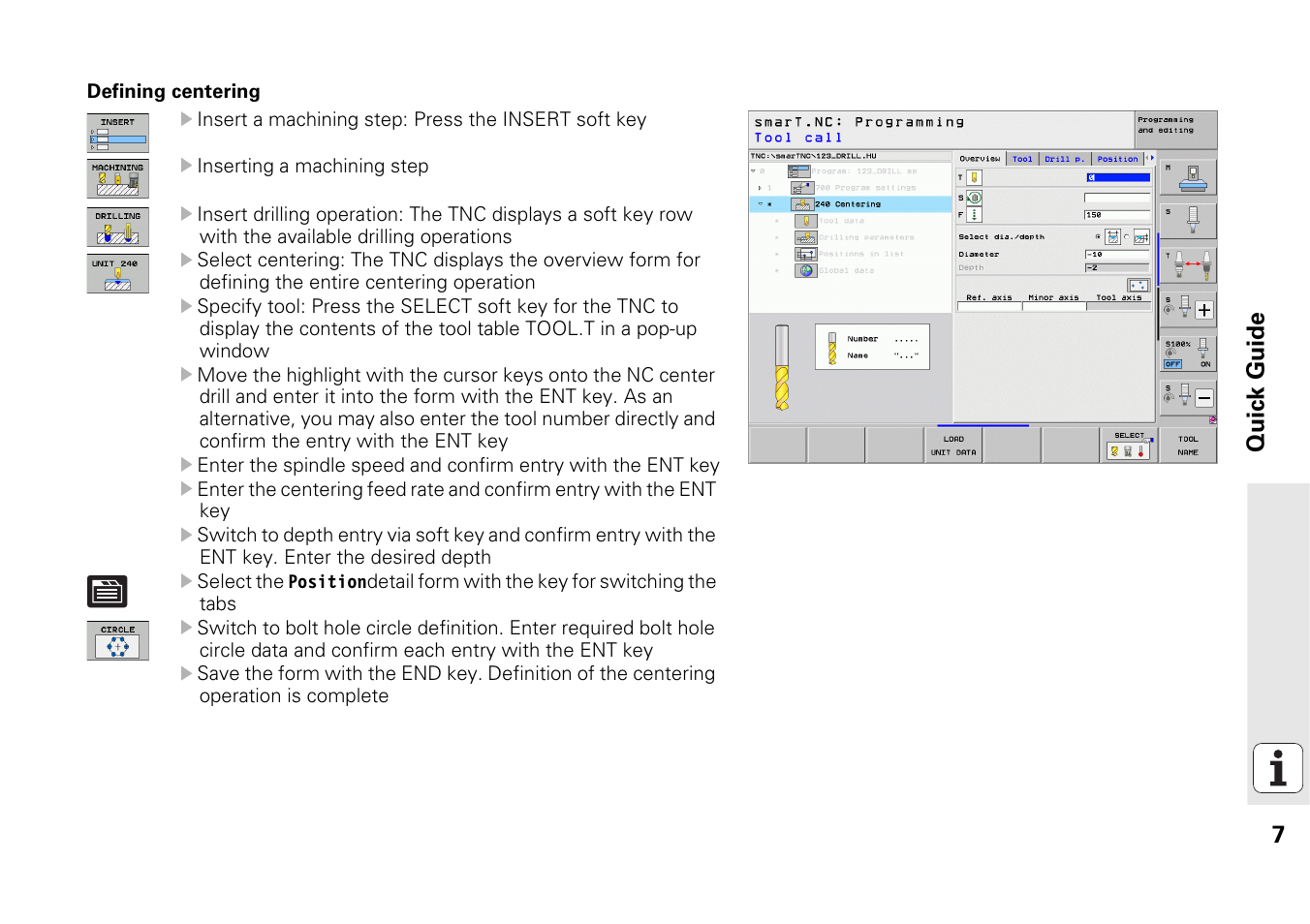 7quic k guide | HEIDENHAIN iTNC 530 (340 49x-06) Pilot User Manual | Page 7 / 216