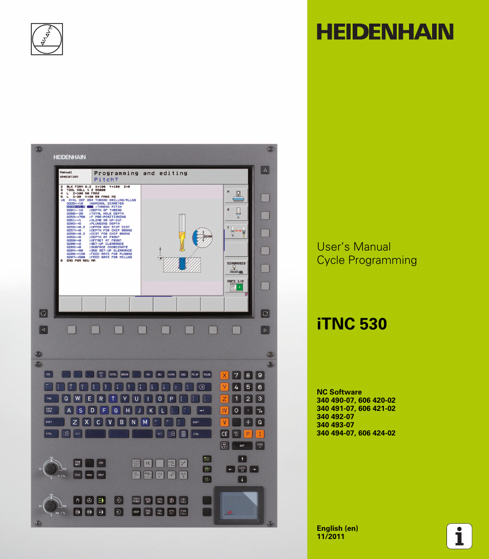 HEIDENHAIN 530 (340 49x-07) Cycle programming User Manual | 525 pages