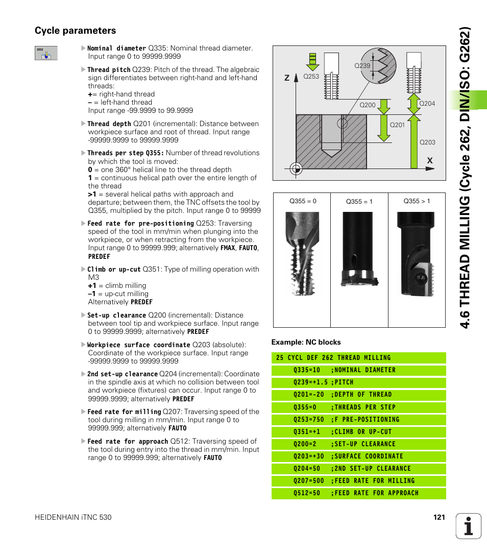Cycle parameters | HEIDENHAIN 530 (340 49x-07) Cycle programming User Manual | Page 121 / 525