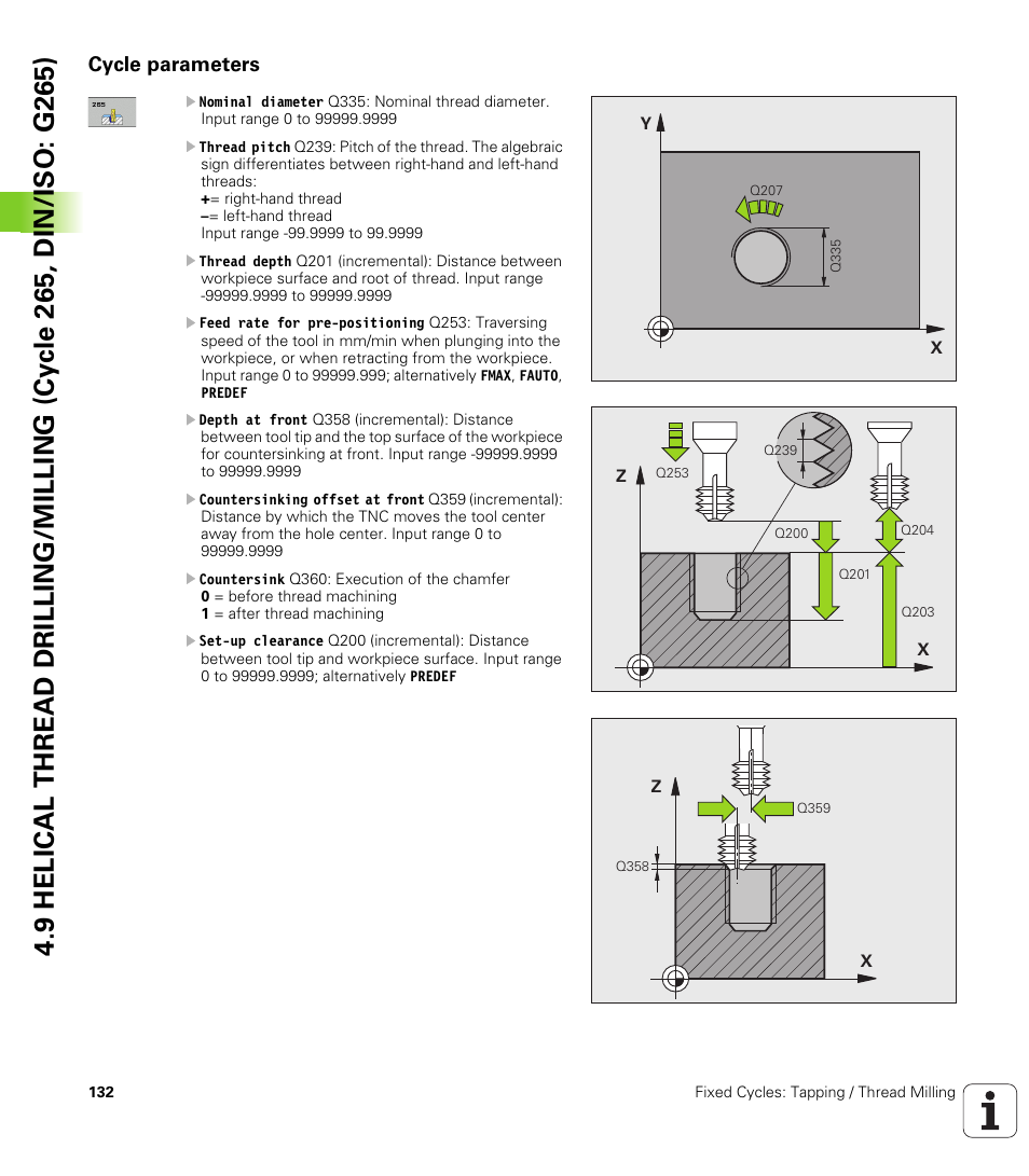 Cycle parameters | HEIDENHAIN 530 (340 49x-07) Cycle programming User Manual | Page 132 / 525