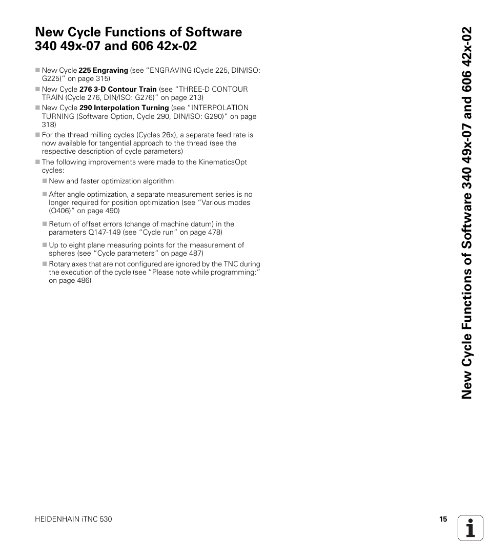 HEIDENHAIN 530 (340 49x-07) Cycle programming User Manual | Page 15 / 525