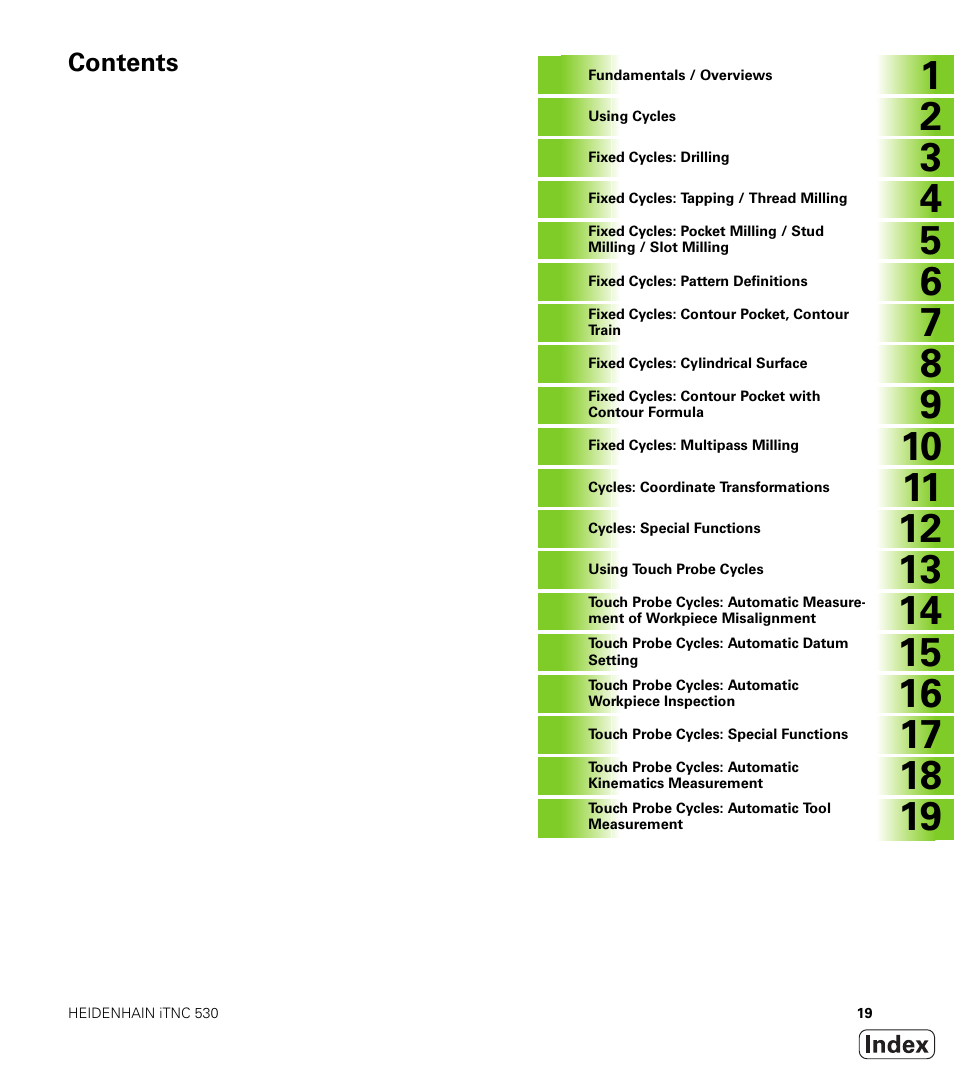 HEIDENHAIN 530 (340 49x-07) Cycle programming User Manual | Page 19 / 525