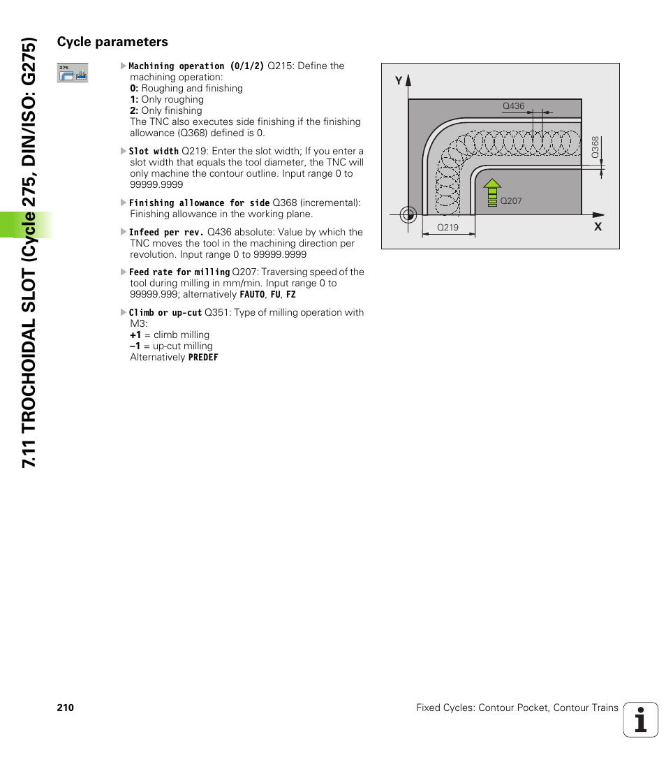 Cycle parameters | HEIDENHAIN 530 (340 49x-07) Cycle programming User Manual | Page 210 / 525