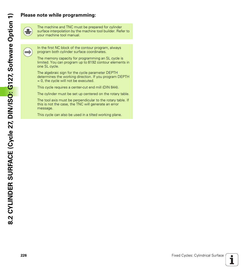 Please note while programming | HEIDENHAIN 530 (340 49x-07) Cycle programming User Manual | Page 226 / 525