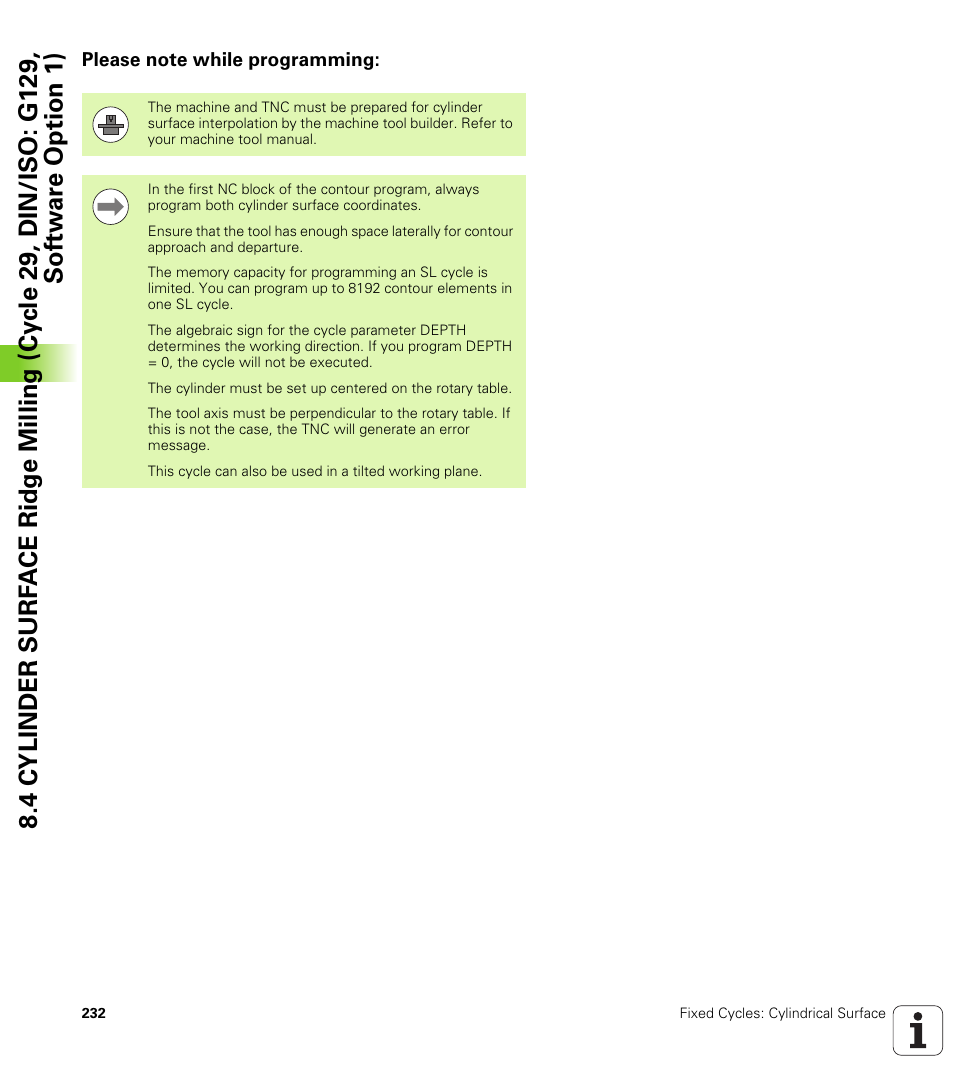 Please note while programming | HEIDENHAIN 530 (340 49x-07) Cycle programming User Manual | Page 232 / 525