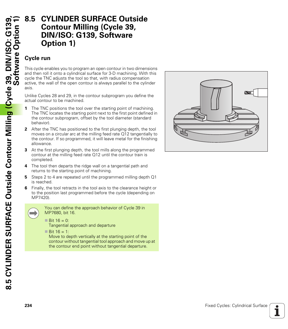Cycle run | HEIDENHAIN 530 (340 49x-07) Cycle programming User Manual | Page 234 / 525