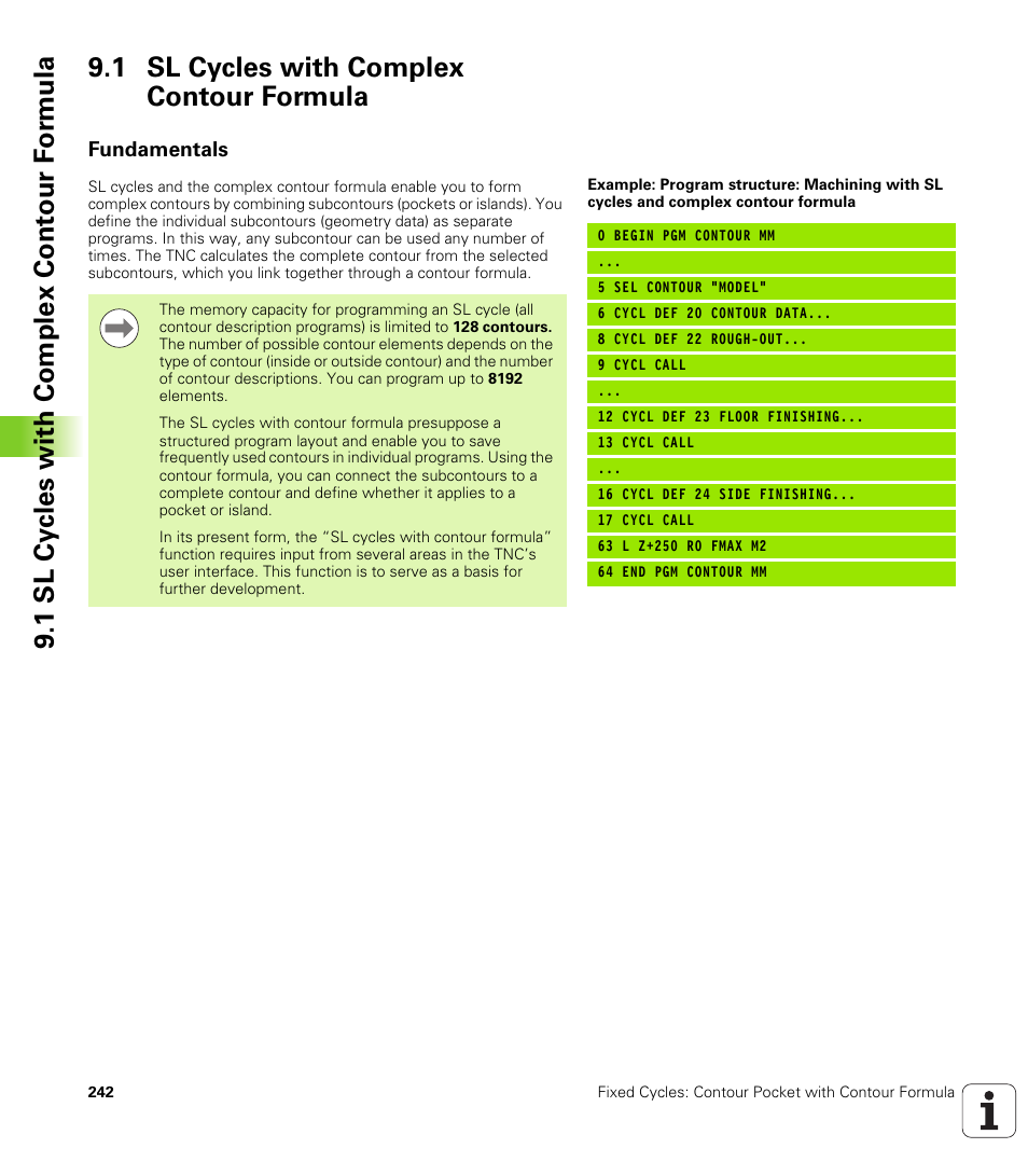 1 sl cycles with complex contour formula, Fundamentals | HEIDENHAIN 530 (340 49x-07) Cycle programming User Manual | Page 242 / 525