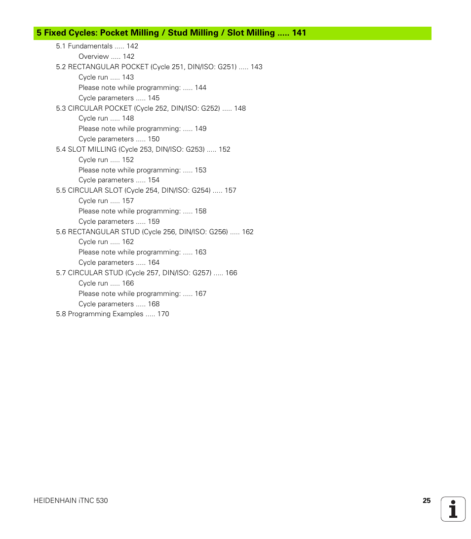 HEIDENHAIN 530 (340 49x-07) Cycle programming User Manual | Page 25 / 525