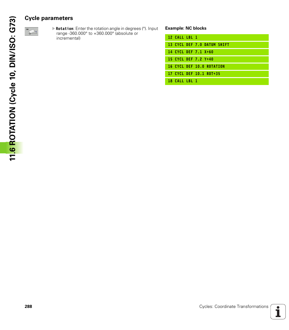 Cycle parameters | HEIDENHAIN 530 (340 49x-07) Cycle programming User Manual | Page 288 / 525