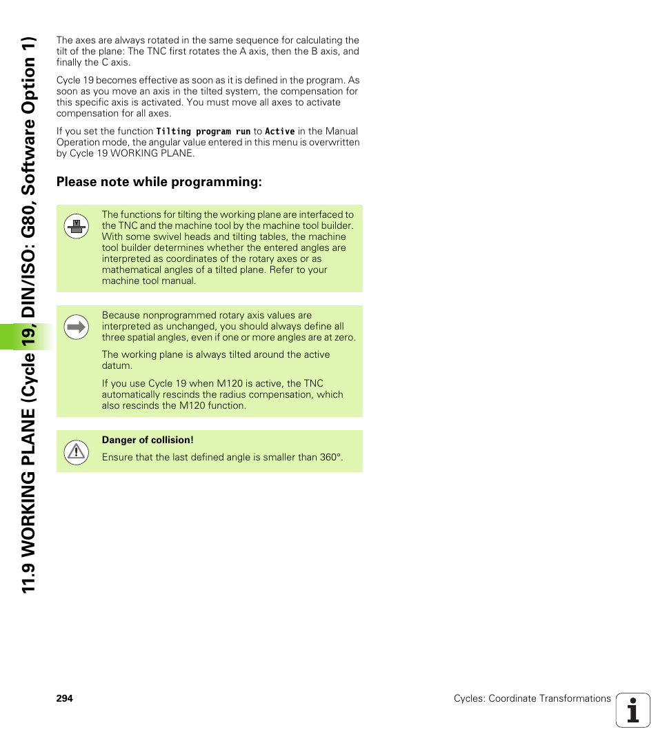 Please note while programming | HEIDENHAIN 530 (340 49x-07) Cycle programming User Manual | Page 294 / 525