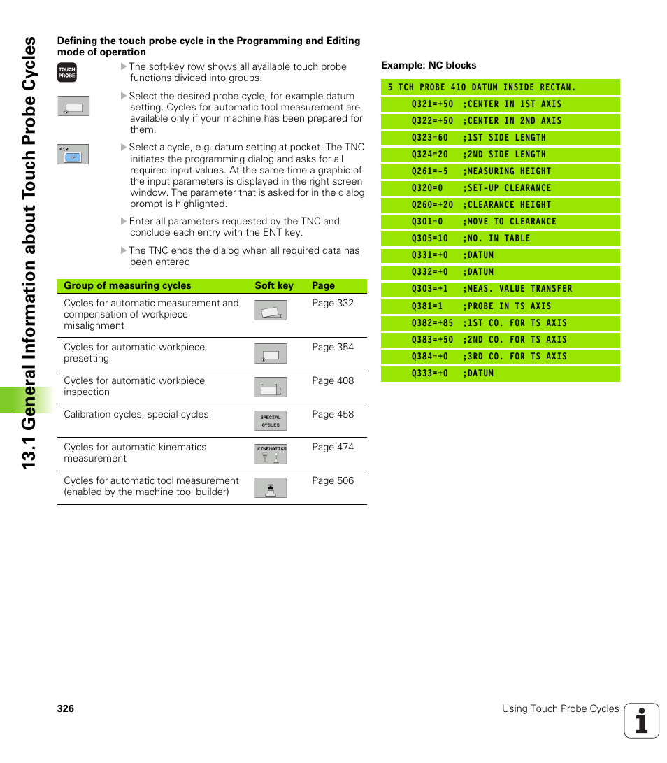 HEIDENHAIN 530 (340 49x-07) Cycle programming User Manual | Page 326 / 525
