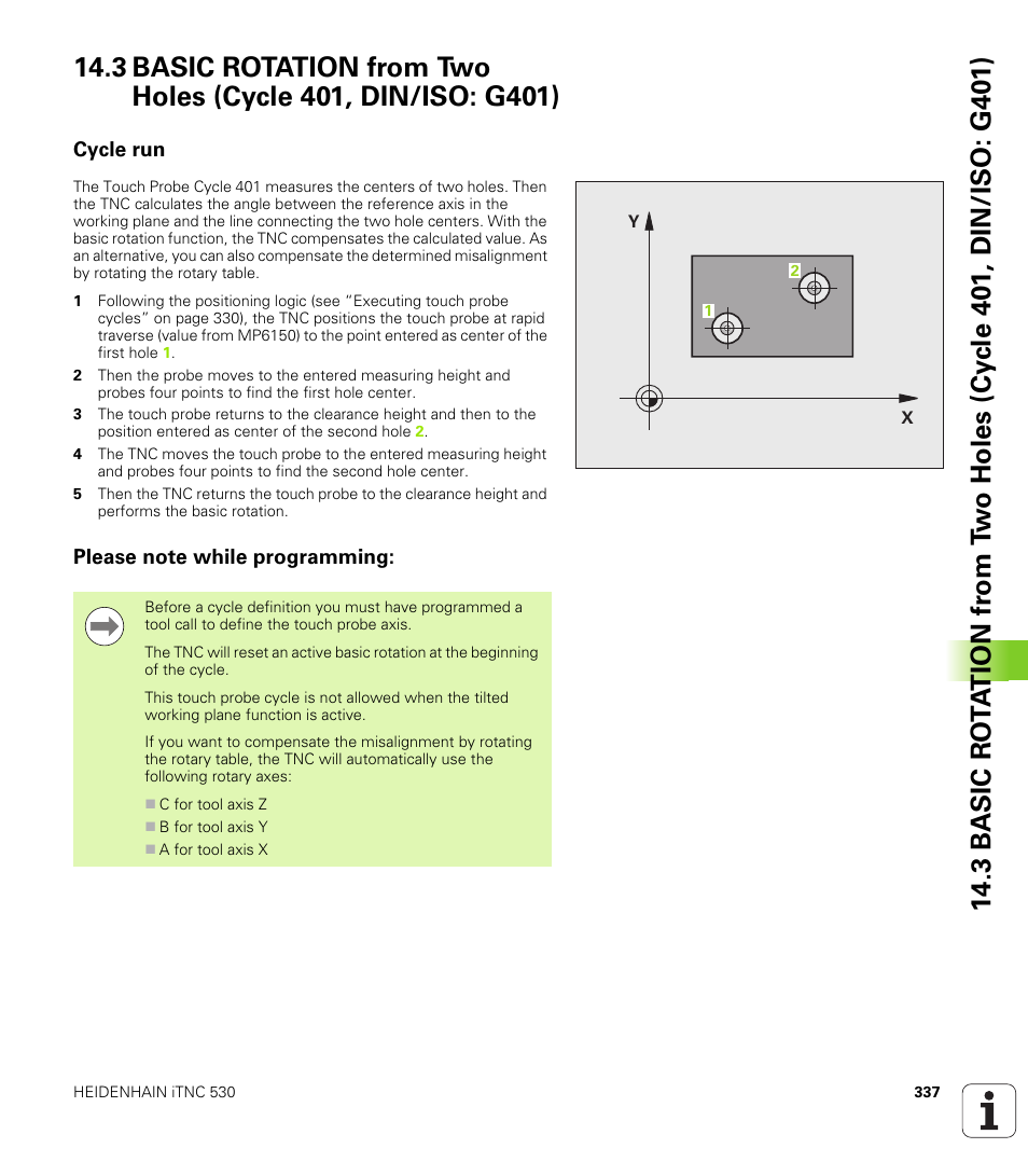 Cycle run, Please note while programming | HEIDENHAIN 530 (340 49x-07) Cycle programming User Manual | Page 337 / 525