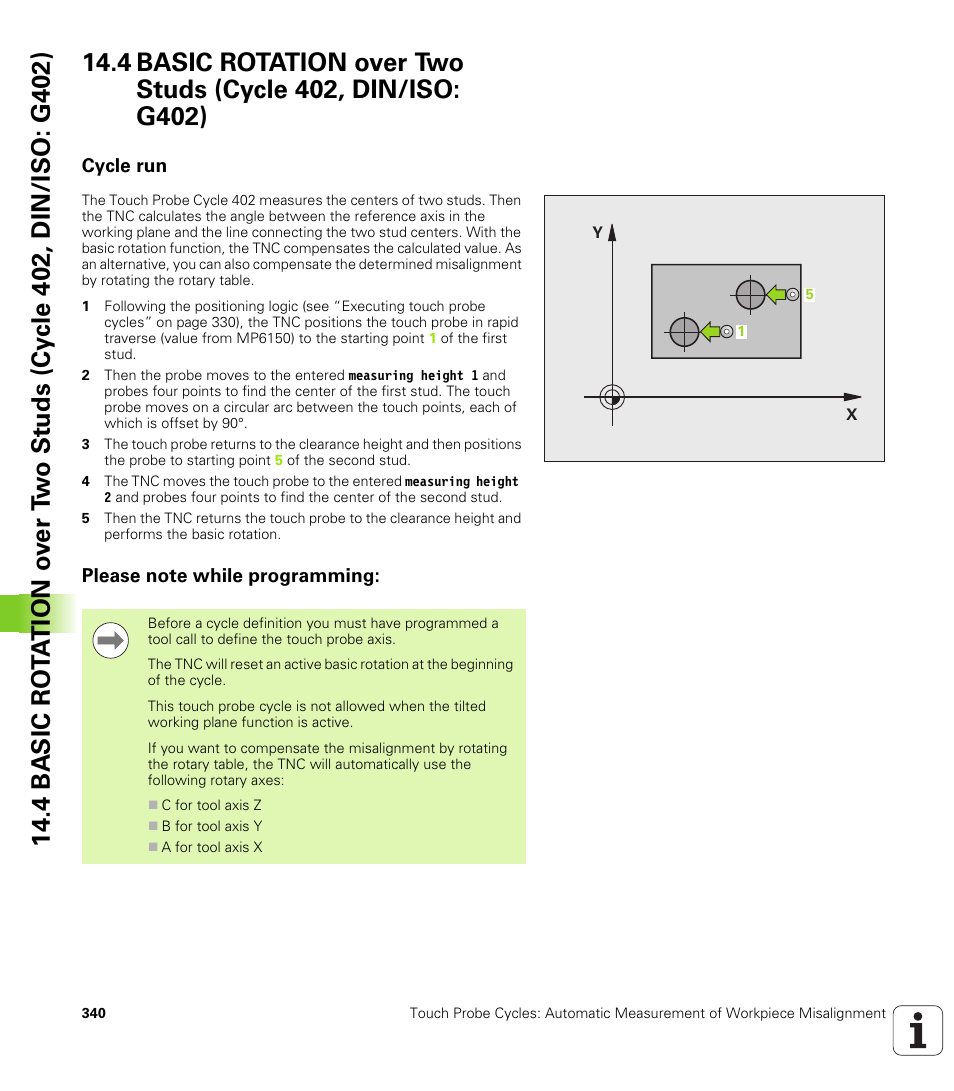 Cycle run, Please note while programming | HEIDENHAIN 530 (340 49x-07) Cycle programming User Manual | Page 340 / 525