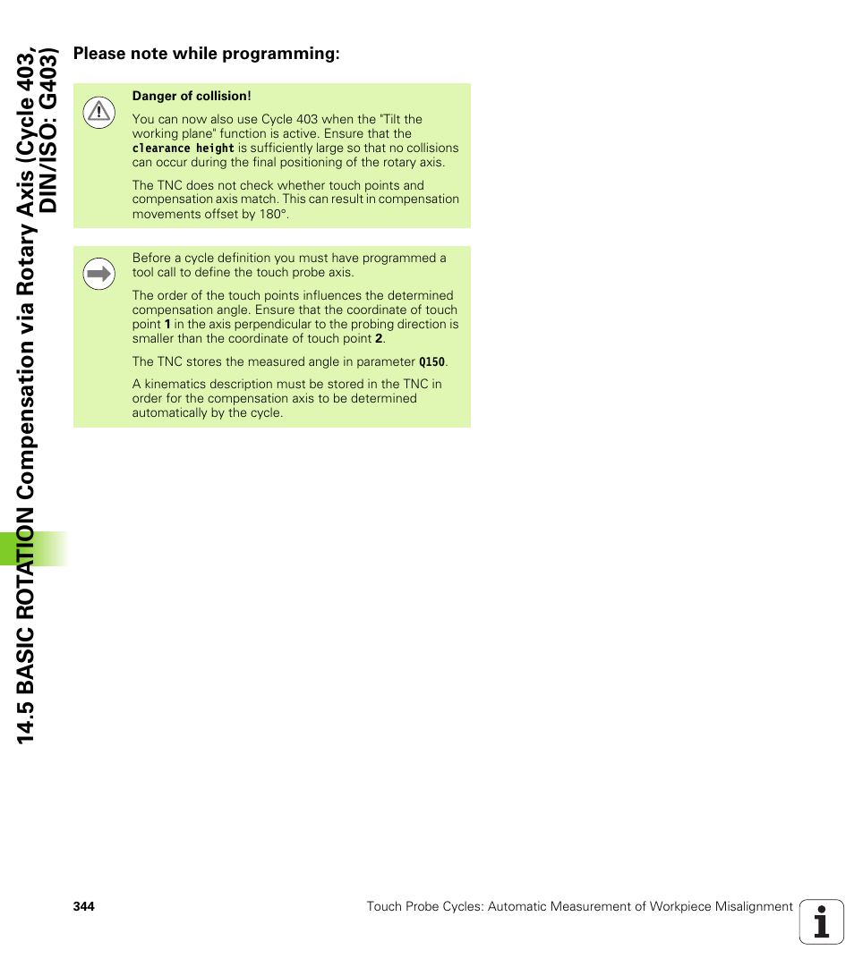 Please note while programming | HEIDENHAIN 530 (340 49x-07) Cycle programming User Manual | Page 344 / 525