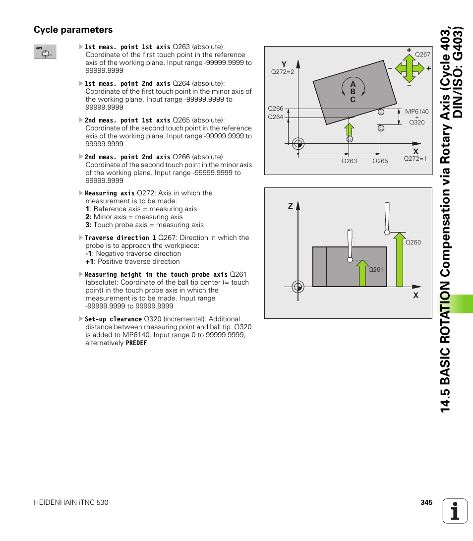 Cycle parameters | HEIDENHAIN 530 (340 49x-07) Cycle programming User Manual | Page 345 / 525