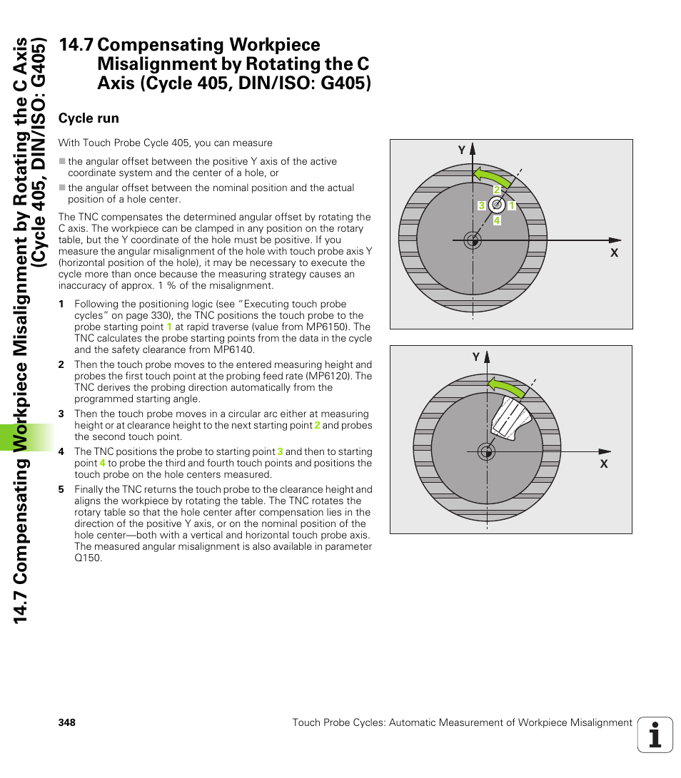 Cycle run | HEIDENHAIN 530 (340 49x-07) Cycle programming User Manual | Page 348 / 525