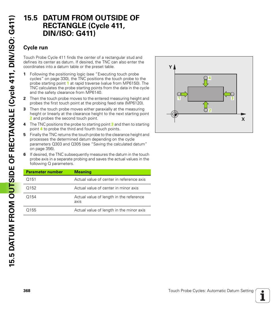 Cycle run | HEIDENHAIN 530 (340 49x-07) Cycle programming User Manual | Page 368 / 525