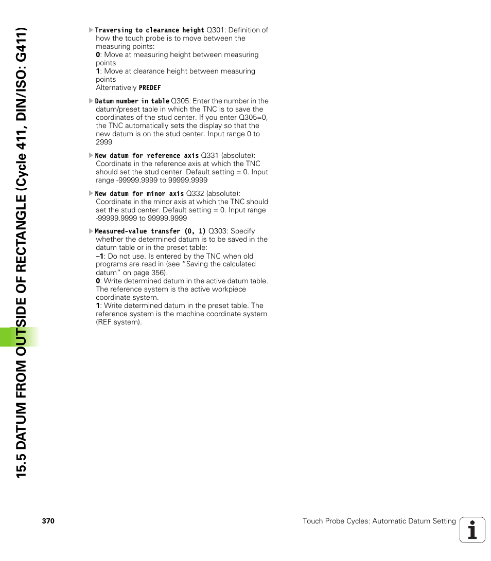 HEIDENHAIN 530 (340 49x-07) Cycle programming User Manual | Page 370 / 525