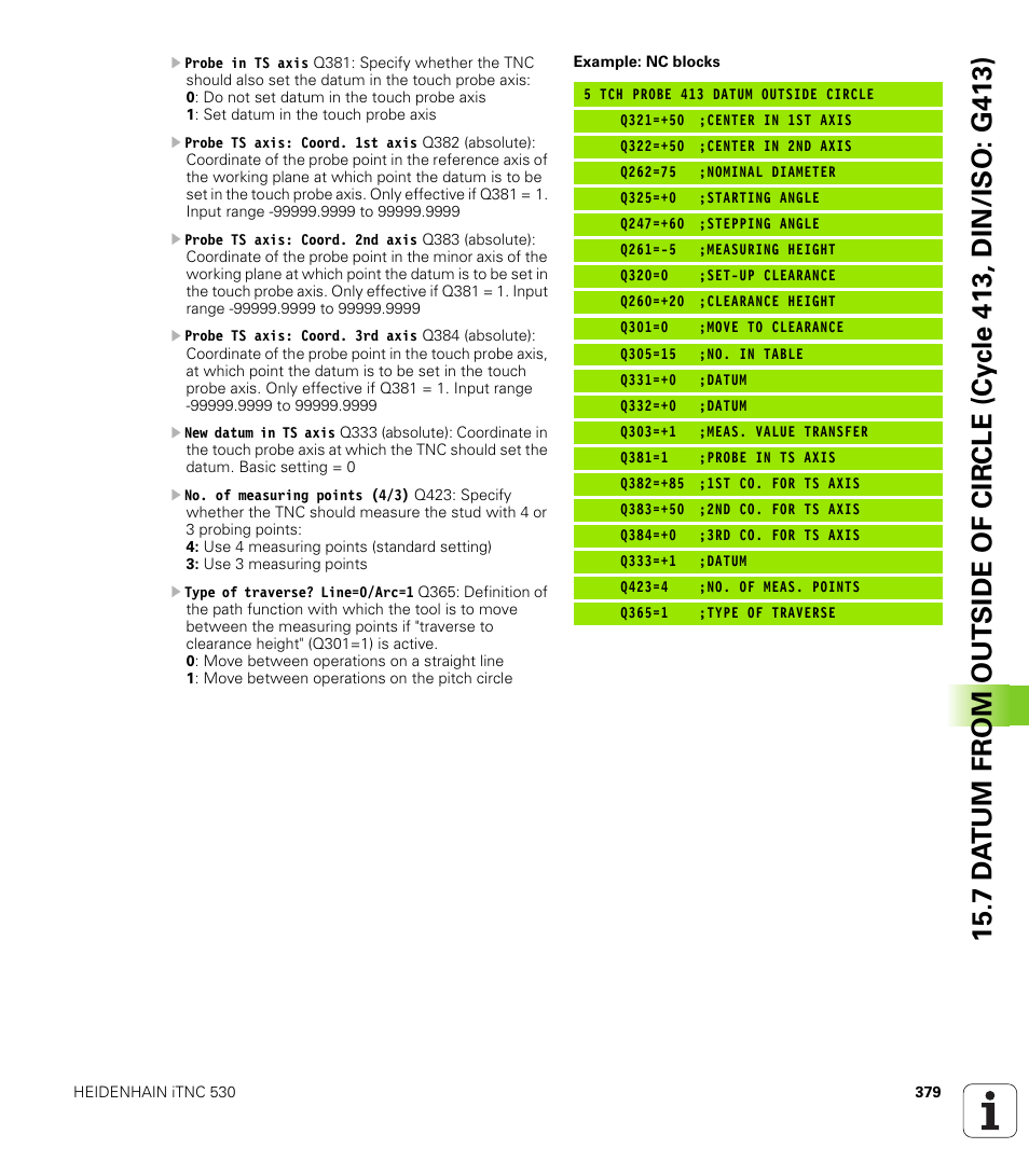 HEIDENHAIN 530 (340 49x-07) Cycle programming User Manual | Page 379 / 525