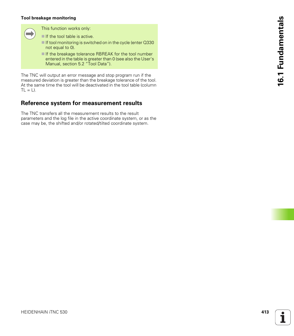 Reference system for measurement results, 1 f undamentals | HEIDENHAIN 530 (340 49x-07) Cycle programming User Manual | Page 413 / 525
