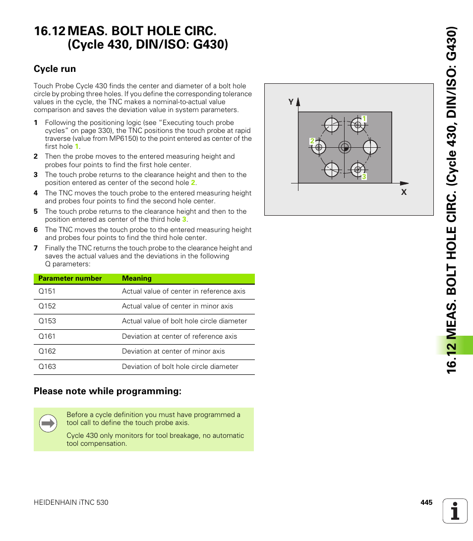 Cycle run, Please note while programming | HEIDENHAIN 530 (340 49x-07) Cycle programming User Manual | Page 445 / 525
