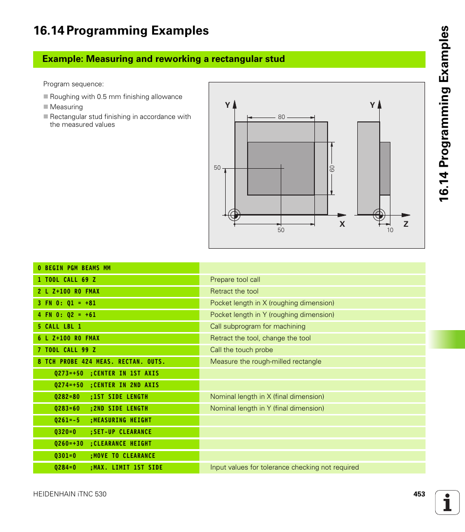 14 programming examples | HEIDENHAIN 530 (340 49x-07) Cycle programming User Manual | Page 453 / 525
