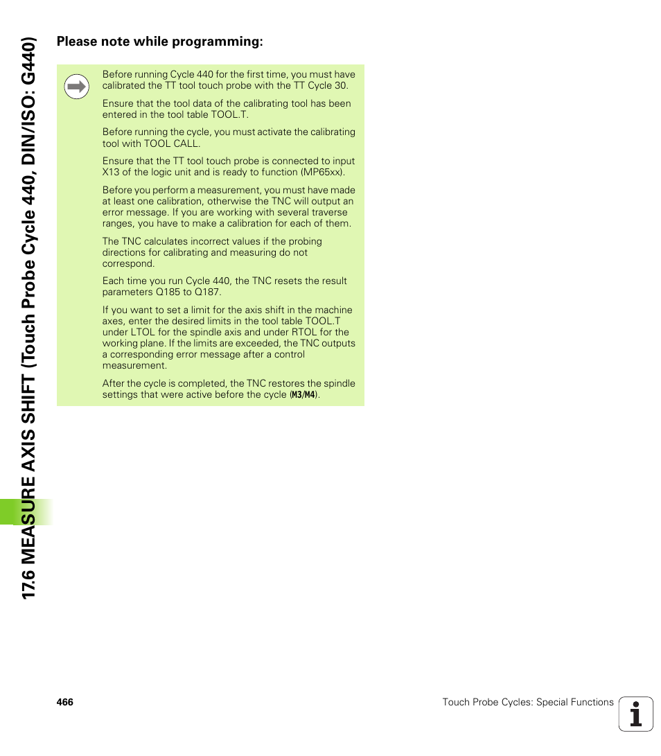 Please note while programming | HEIDENHAIN 530 (340 49x-07) Cycle programming User Manual | Page 466 / 525