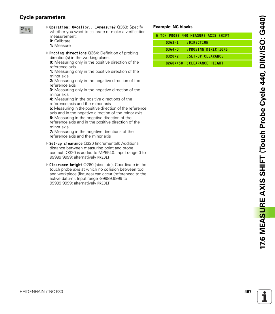 Cycle parameters | HEIDENHAIN 530 (340 49x-07) Cycle programming User Manual | Page 467 / 525
