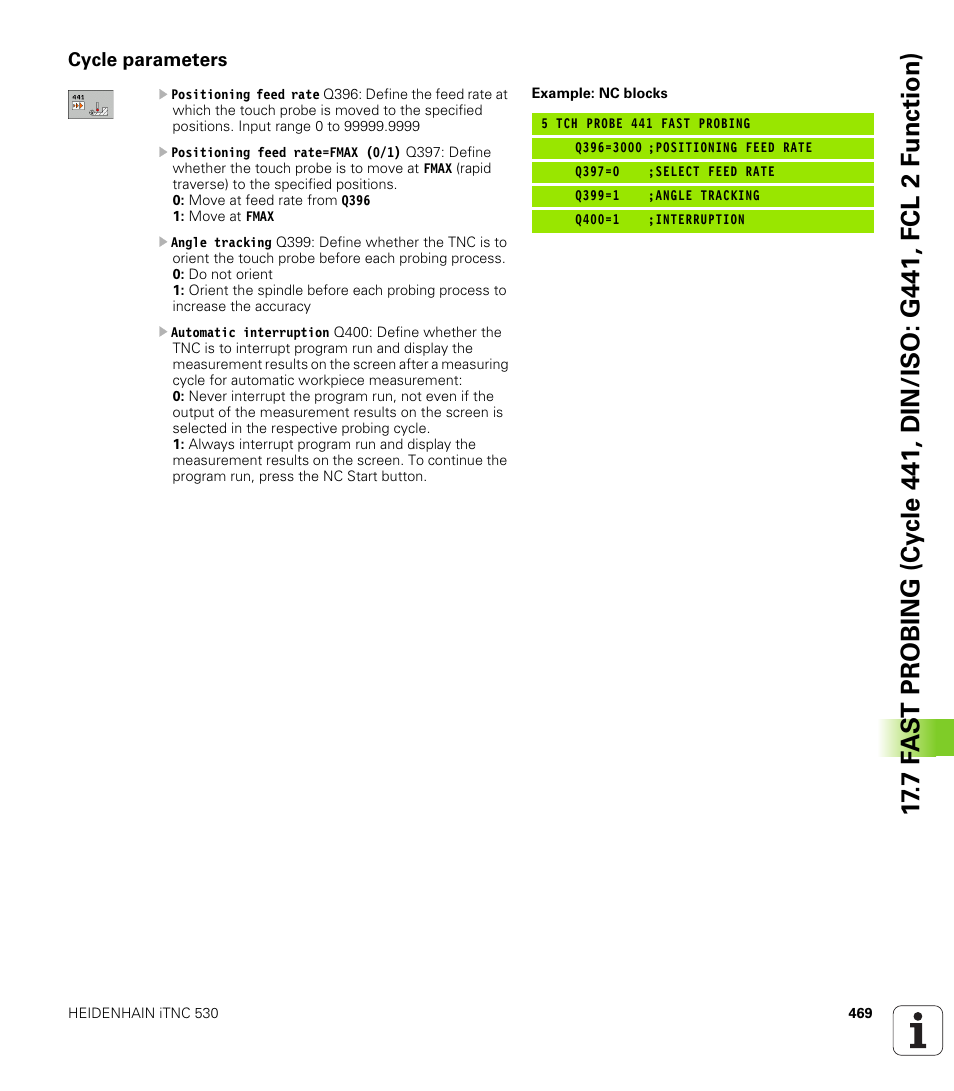 Cycle parameters | HEIDENHAIN 530 (340 49x-07) Cycle programming User Manual | Page 469 / 525