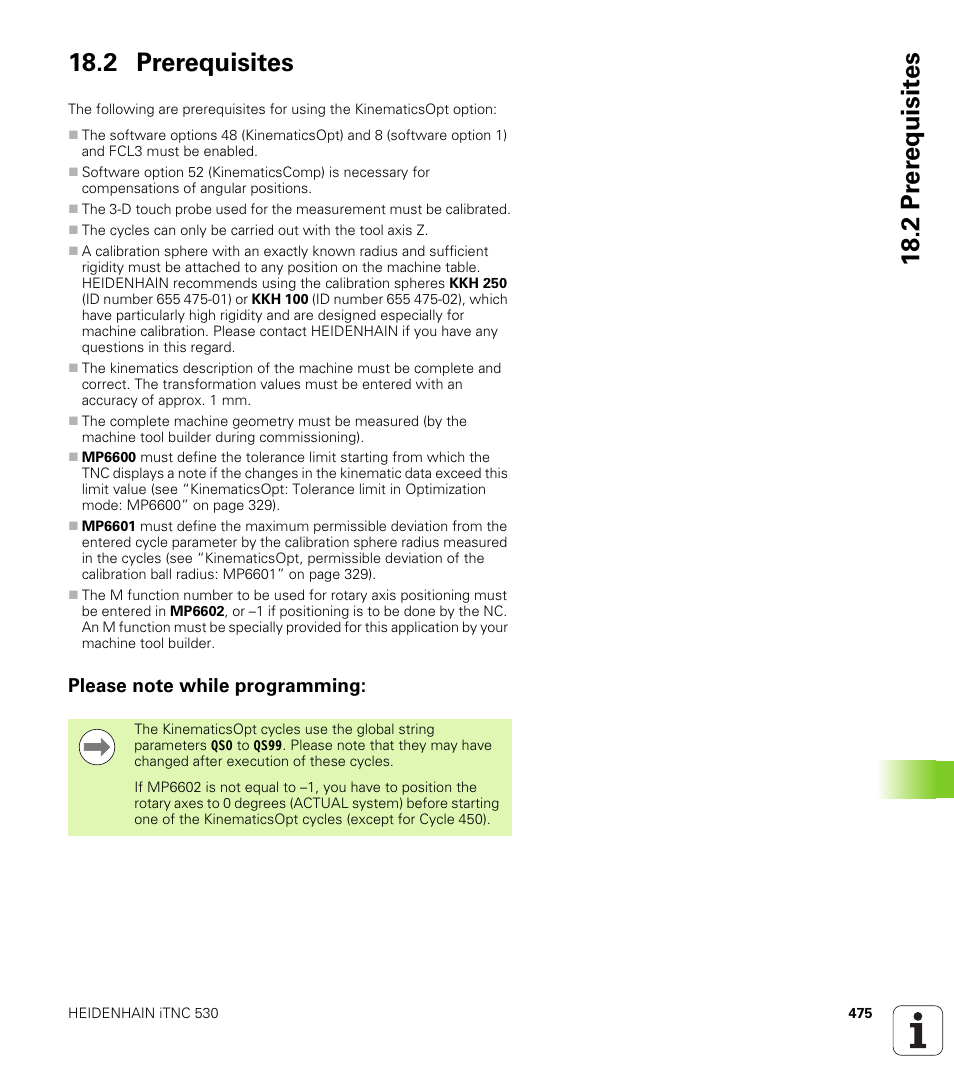 2 prerequisites, Please note while programming | HEIDENHAIN 530 (340 49x-07) Cycle programming User Manual | Page 475 / 525
