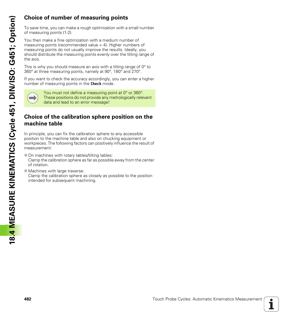 Choice of number of measuring points | HEIDENHAIN 530 (340 49x-07) Cycle programming User Manual | Page 482 / 525