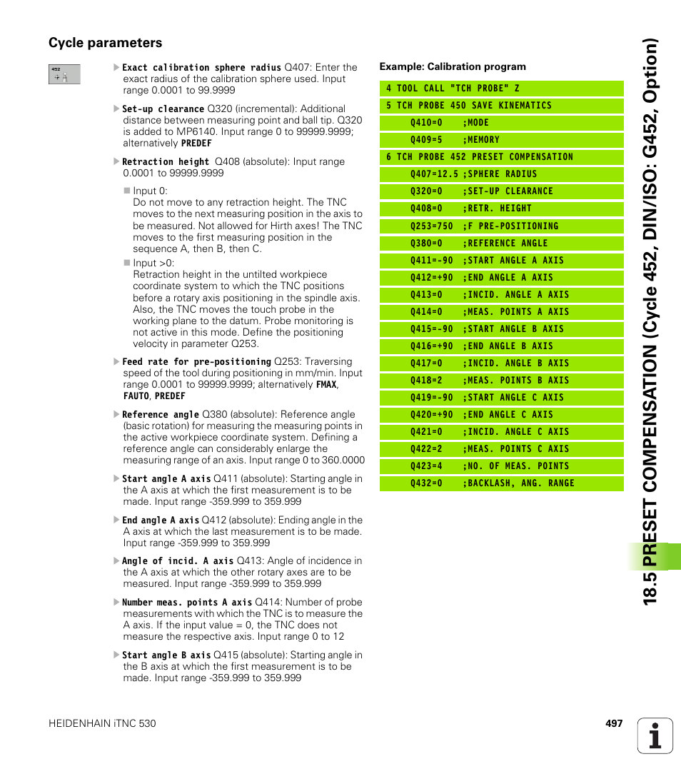 Cycle parameters | HEIDENHAIN 530 (340 49x-07) Cycle programming User Manual | Page 497 / 525
