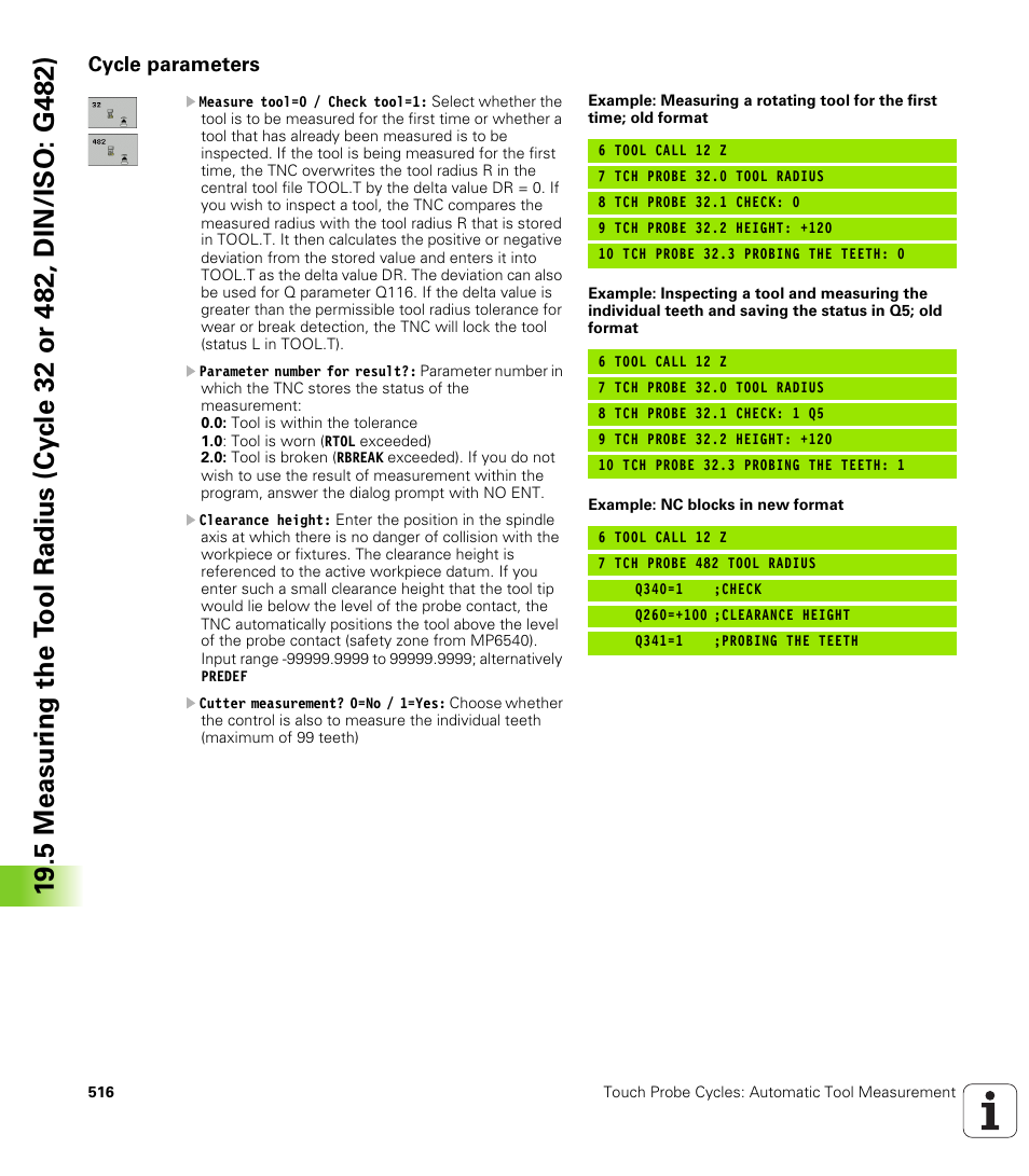 Cycle parameters | HEIDENHAIN 530 (340 49x-07) Cycle programming User Manual | Page 516 / 525
