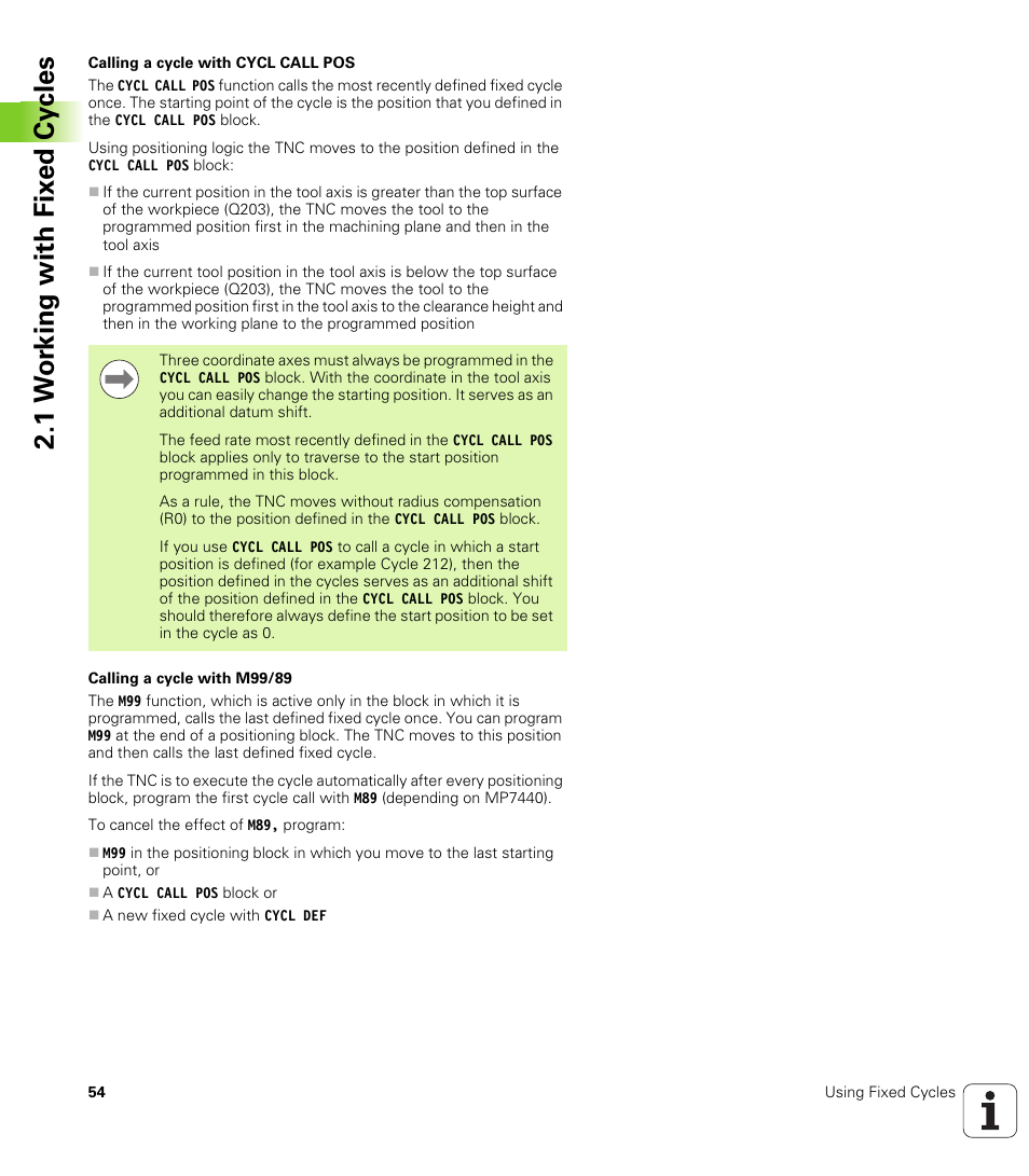 1 w o rk ing with fix e d cy cles | HEIDENHAIN 530 (340 49x-07) Cycle programming User Manual | Page 54 / 525