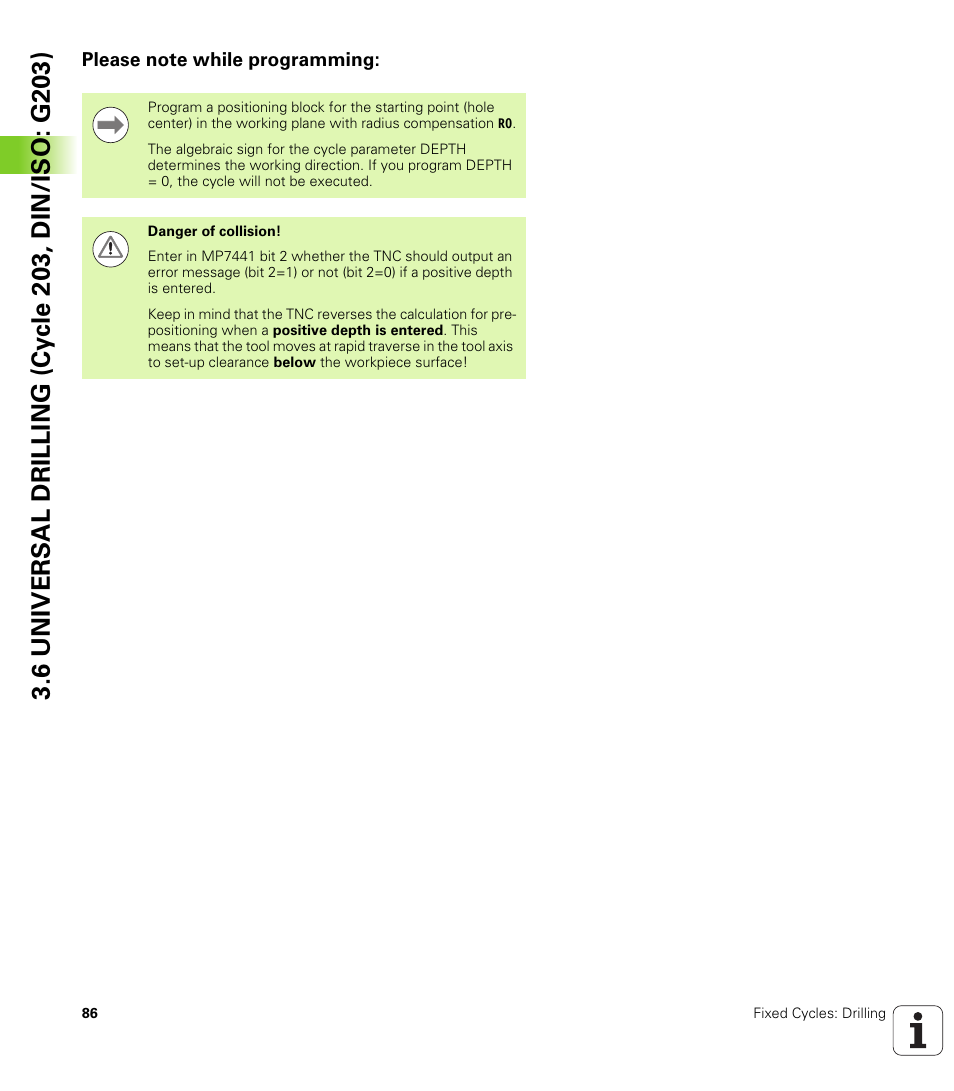 Please note while programming | HEIDENHAIN 530 (340 49x-07) Cycle programming User Manual | Page 86 / 525