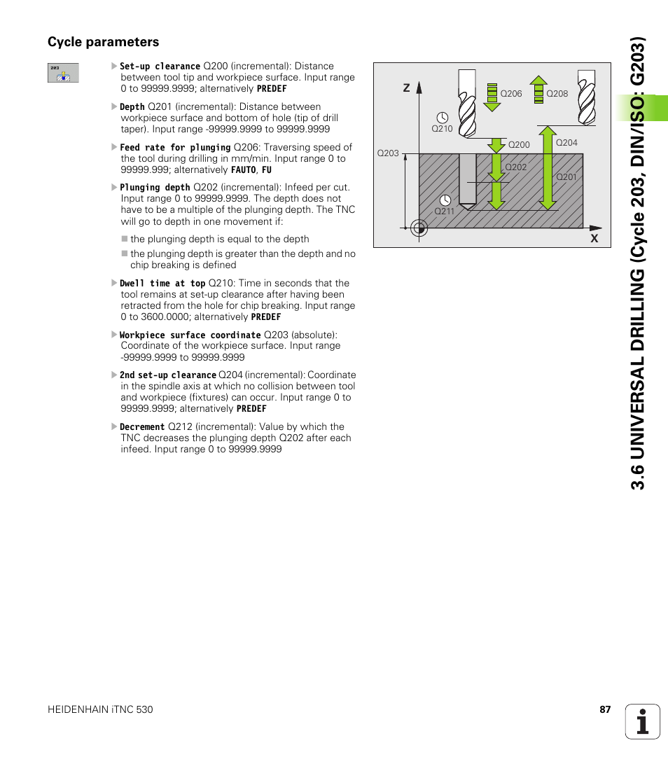 Cycle parameters | HEIDENHAIN 530 (340 49x-07) Cycle programming User Manual | Page 87 / 525