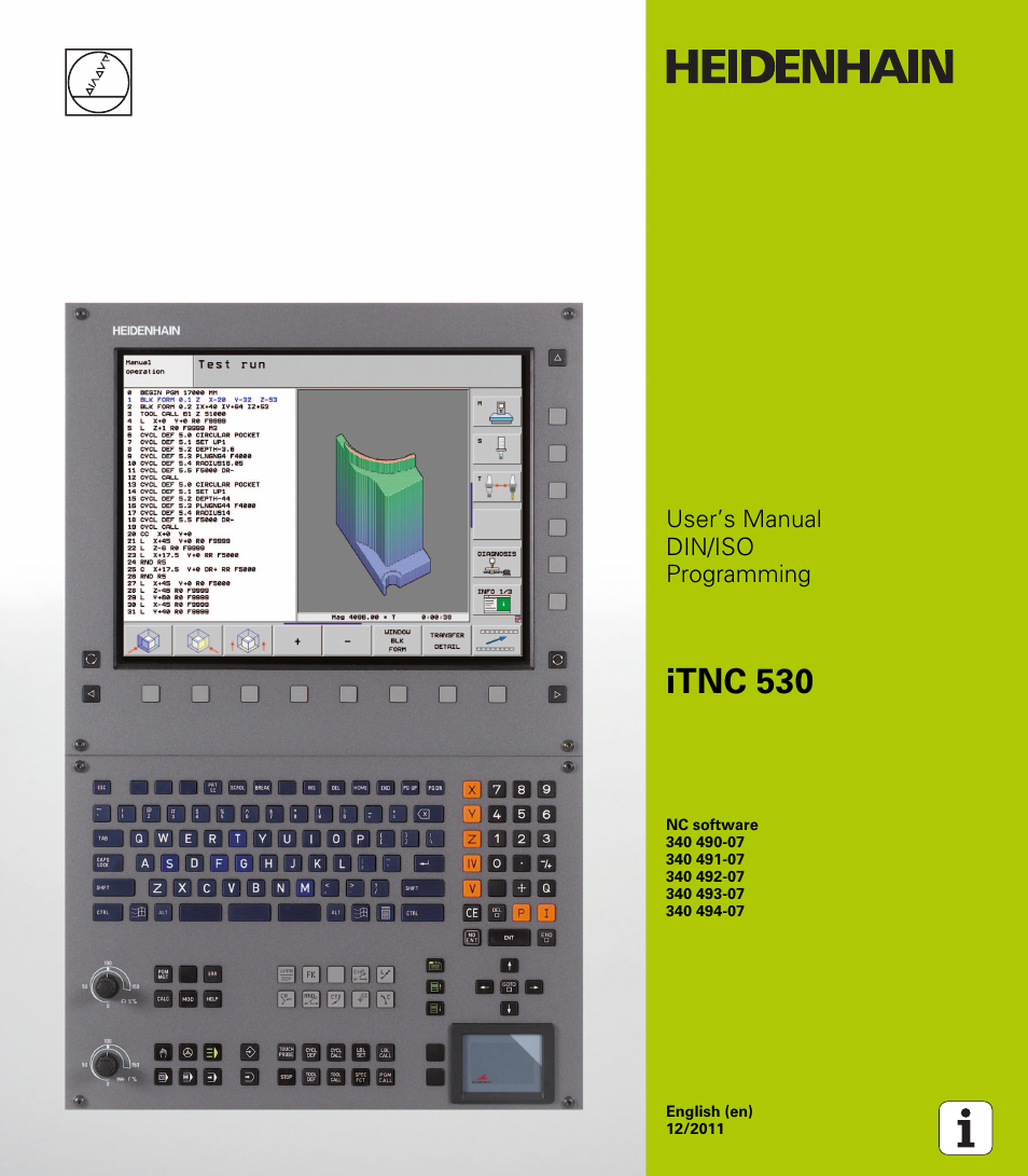 HEIDENHAIN 530 (340 49x-07) ISO programming User Manual | 650 pages