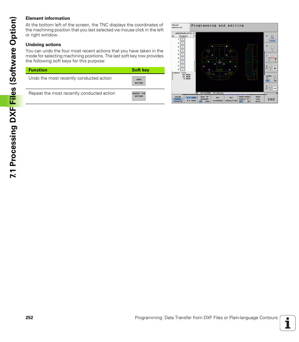 1 pr ocessing dxf files (sof tw ar e o ption) | HEIDENHAIN 530 (340 49x-07) ISO programming User Manual | Page 252 / 650