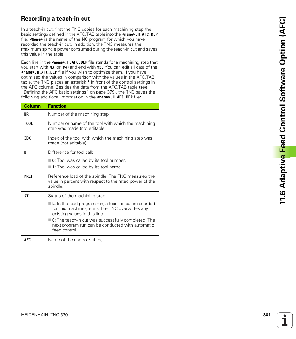 Recording a teach-in cut | HEIDENHAIN 530 (340 49x-07) ISO programming User Manual | Page 381 / 650