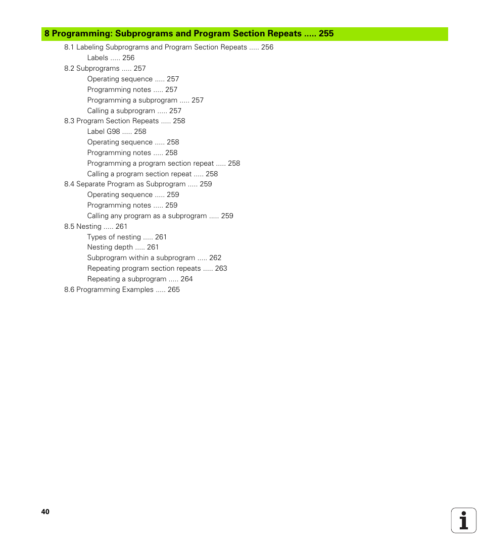 HEIDENHAIN 530 (340 49x-07) ISO programming User Manual | Page 40 / 650