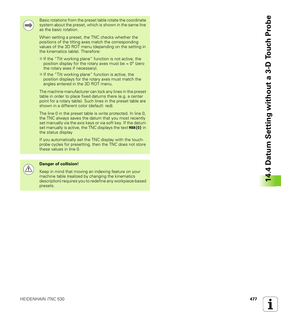 4 d a tu m set ting without a 3-d t ouc h pr obe | HEIDENHAIN 530 (340 49x-07) ISO programming User Manual | Page 477 / 650