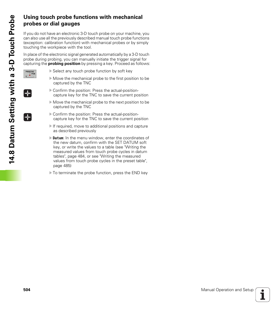 8 d a tu m set ting with a 3-d t o uc h pr obe | HEIDENHAIN 530 (340 49x-07) ISO programming User Manual | Page 504 / 650